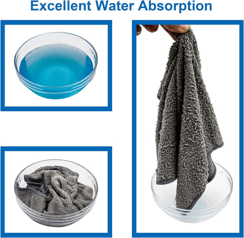 FIXSMITH Microfiber Cleaning Cloth - Pack of 8, Size: 12 x 16 in, Multi-Functional Cleaning Towels, Highly Absorbent Cleaning Rags, Lint-Free, Str...
