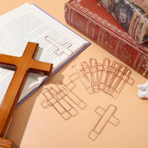 50 Pcs Large Cross Paper Clips Jumbo Funny Cute Paperclips Bookmarks Stationary Clips Marking Paper Clamps Journaling Bible Study Supplies Accesso...