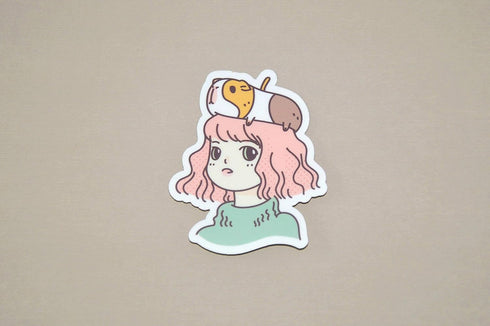 Guinea Pig Lady Vinyl Sticker...
