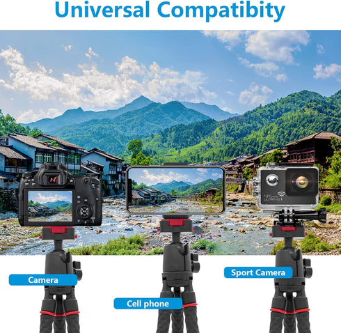 Phone Tripod LINKCOOL 360 Degree Rotation Flexible Tripod Travel Octopus Tripod for iPhone/Smartphone/Ipad/DSLR/Sports Action Camera, with Bluetoo...