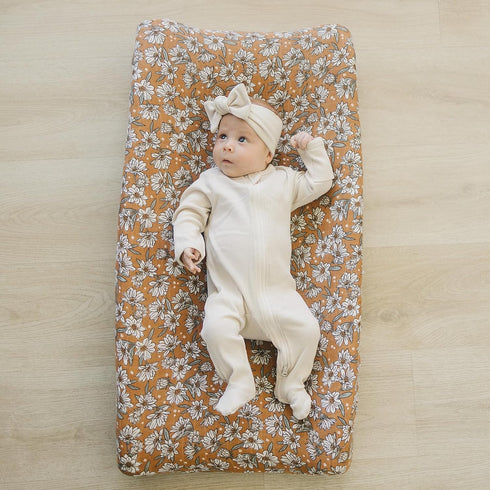 Mebie Baby Changing Pad Cover, Magnolia, 100% Muslin Cotton Changing Table Pad Cover for Baby Boy and Girl, Designer Nursery Decor Covers, Diaper ...