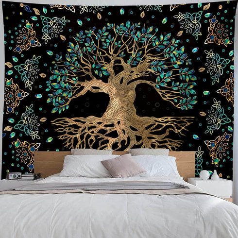 XGXL Life Tree Tapestry - Bohemian Hippie Wishing Tree Tapestries Psychedelic Wall Carpet Mystic Aesthetic Wall Tapestry for Living Room Bedroom...