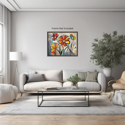 Posterizer 1 pcs-beautiful dainty flower in oil painting style 2-Floral & Botanical Art-Landscape & Nature Art-Decor for Home & Office- unframed w...
