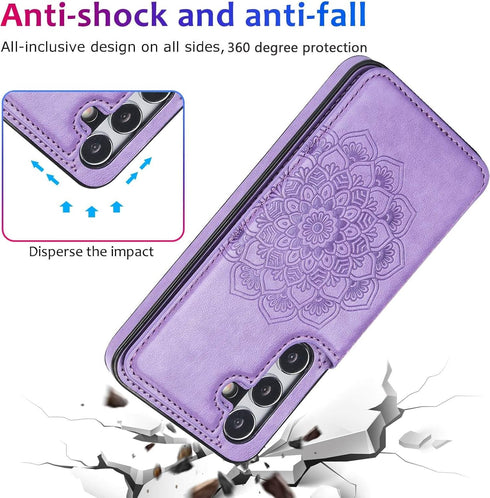 A15 5G Phone Case,Designed for Galaxy A15 5G Case Wallet with Card Holder,Mandala Emboss PU Leather with Kickstand Credit Card Slots Slim Flip Cas...