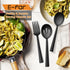 E-far Matte Black Serving Utensils Set of 6, Stainless Steel 8.7 Inch Hostess Serving Set with Square Edge, Metal Serving Slotted Spoons Forks for...