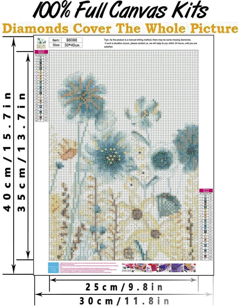 VeGuude Diamond Painting Kits for Adults - Flowers 5D Diamond Art Kits Full Drill Diamond Dots Paintings with Diamonds Gem Art and Crafts Home Dec...
