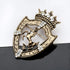 Vintage Golden Tone Queen Crown Pin Brooch Crystal Horse Racing Chapter Badge...
