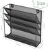 3 Pockets Mesh Wall File Holder Organizer with Bottom Flat Tray, Office Hanging File Folder Magazine Rack, Nametag Label Hooks Set Included, Black...