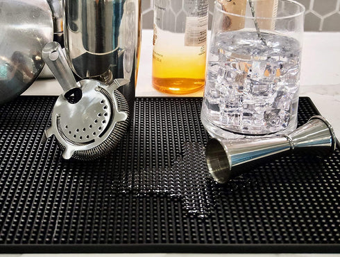 Highball & Chaser Bar Mat 18 x 12, Thick Durable and Stylish Bar Mat for Spills. Non Slip, Non-Toxic, Service Mat for Coffee, Bars, Restaurants Co...