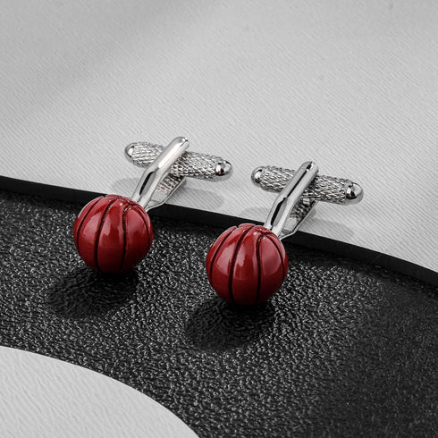3D Red Basketball Men's Cuff links With Gift Box....