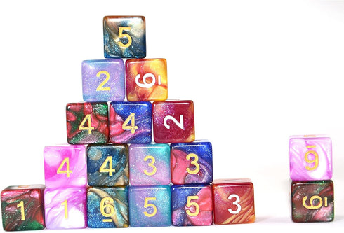 D6 Six Sides 16mm Two Color Dice for DND MTG PRG Wow Table Game (Color 4)...
