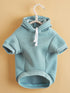 QWINEE Basic Dog Hoodie, Dog Warm Jacket, Cat Apparel, Dog Shirt, Dog Clothes for Puppy Kitten Small Medium Dogs Cats Cadet Blue S...