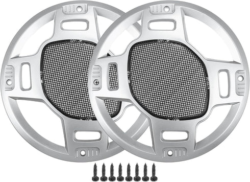 ACROPIX 6" Car Speaker Grills Cover Mesh Round 6 Inch Audio Speaker Subwoofer Guard Protector Case with Mounting Screws Iron Silver Tone Black - P...