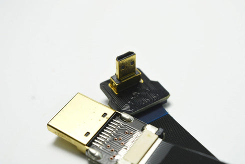 Flat Slim FPV HDMI Cable Micro HDMI Male 90 Degree to Standard HDMI Male Full Size HDMI Normal HDMI Compatible with Gopro Sony Alpha sonyA7RII A7S...