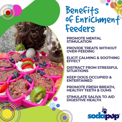 SodaPup Mandala eTray – Durable Slow Feeder Tray Made in USA from Non-Toxic, Pet-Safe, Food Safe Material for Mental Stimulation, Calming, Avoidin...