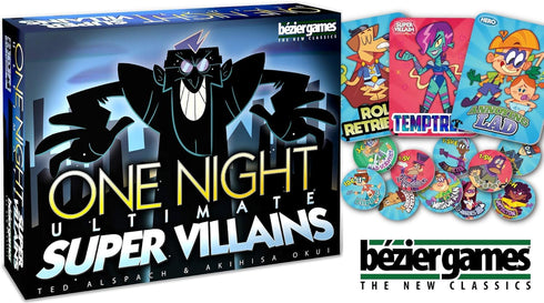 Bezier Games One Night Ultimate Super Villains, Family Friendly Party Game, Fun Game for Kids & Adults, Engaging Social Deduction, Fast-Paced Game...