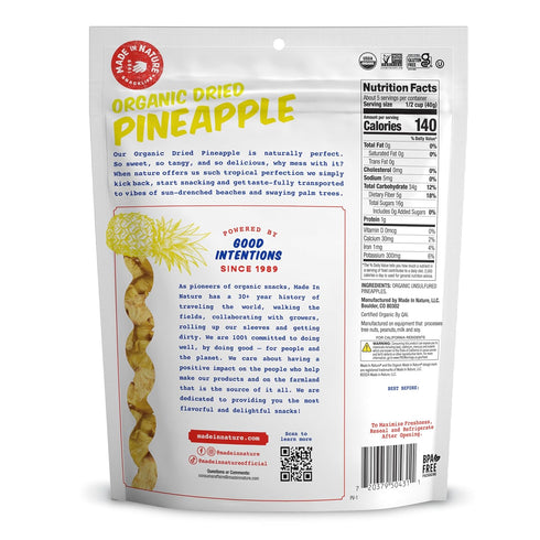 Made In Nature Organic Dried Pineapples, 7.5 Ounce (Pack of 1) – Vegan Snack, Non-GMO, Unsulfured, Gluten Free, Kosher...