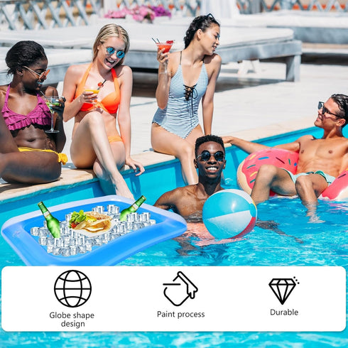 YARNOW Inflatable Cooler, 4PCS Inflatable Ice Serving Bar Coolers for Parties, Salad Picnic Ice Food Drinks Buffet Server Tray for Indoor Outdoor ...