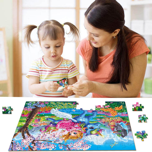 Puzzles for Kids Ages 4-8 Kids Puzzles Ages 6-8 Princess with Her Unicorn 100 Pieces Puzzle Toddler Children Learning Educational Game for Girl an...
