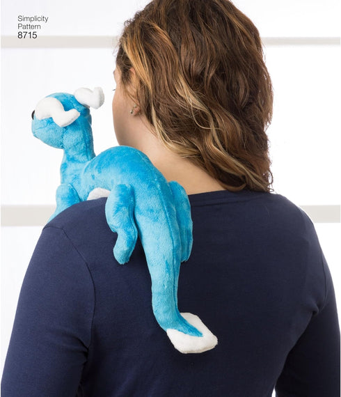 Simplicity 8715 Children's Stuffed Animal Dragon Toy Sewing Patterns by Beezee Art, One Size Only...