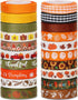 Fall Ribbons 3/8 Inch x 300Fts (20 Rolls x 15Ft), Pumpkin Ribbon/Thanksgiving Harvest Ribbon for Wrapping DIY Craft Decor...