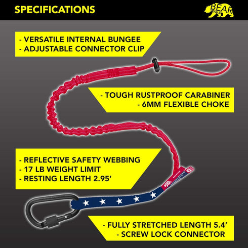 USA Flag Safety Tool Lanyard – Tough Scaffold Tether with – Stop The Drops - Ultra-Durable and Sturdy – Heavy-Duty 8kg Max Load – Construction Sit...
