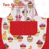 ASPMIZ Cupcake Kids Apron, Red Baking Bib Apron for 2-6 Years Child, Girls Chef Apron with Pockets for Gardening Painting, Adjustable Kitchen Apro...