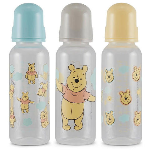 Baby Bottles 9 oz for Boys and Girls| Set of 3 Disney "Winnie The Pooh Pose" Infant Bottles for Newborns and All Babies | BPA-Free Plastic Baby Bo...