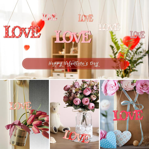 Wooden Love Letter Ornaments to Paint 7 Inch, Large Size Mothers Day Valentine's Day Wooden DIY Blank Unfinished Round Wood Discs Father's Day Orn...