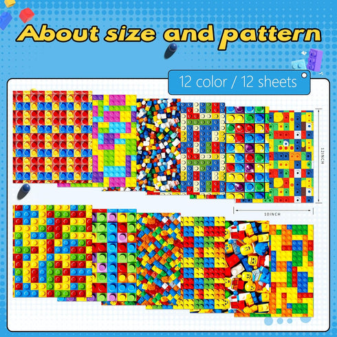 Tintnut Building Block Sublimation Transfer Paper- 12 Sheets 12inchesx10inches Toy Pattern Sublimation Transfer Ink Sheets Compatible with Cricut ...