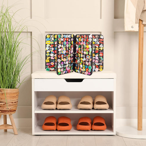 PACMAXI Shoe Charms Display Holder, Shoe Charm Organizer, Shoe Charm Collection Booklet (Not Include Any Accessories)...