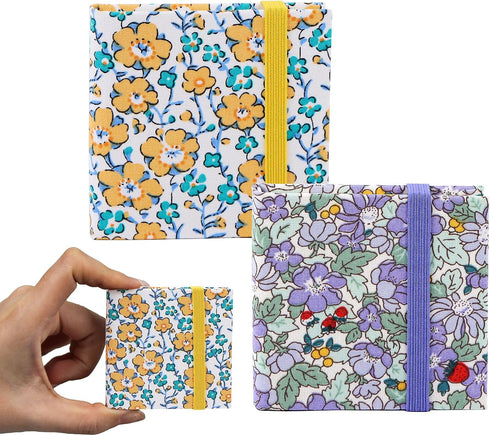 2PCS Mini Watercolor Sketchbook, 2.4x2.4 Inch Portable Square Fabric Cover Small Watercolor Sketchbook 20 Sheets 300g Watercolor Textured Drawing ...