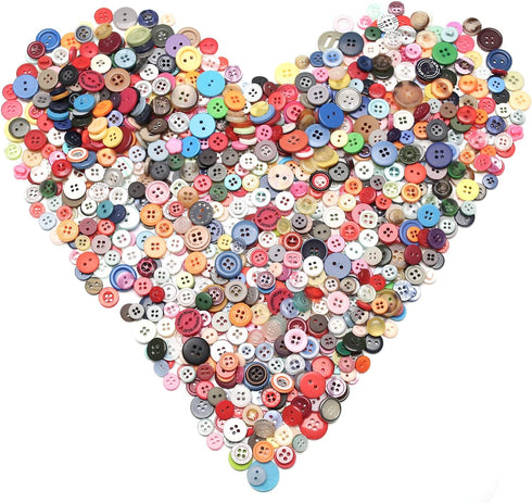 About 1000 Small Resin Buttons, Sewing DIY Craft Buttons, Hand-Painted Decorative Buttons Multicolor Series...