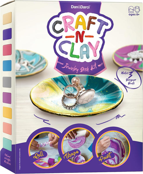Craft 'n Clay - Jewelry Dish Making Kit for Kids Ages 8-14 Year Old - Best DIY Arts & Crafts Kits Easter Gifts - Creative Toys for Preteen & Teena...