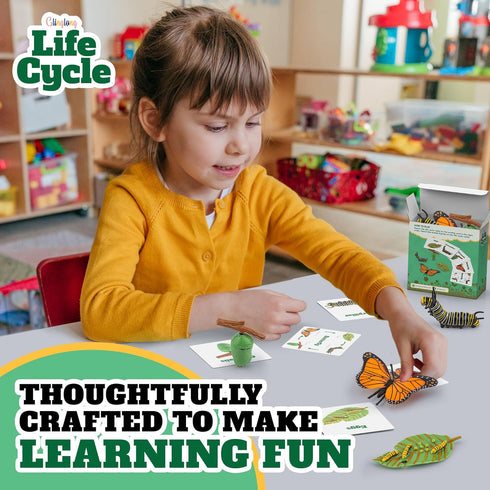 Life Cycle Kit Toy Science Montessori - Realistic Figurine, Kids Animal Match Set Easter Basket Stuffers for Boys and Girls Age 3,4,5,6,7,8,9 (Lif...