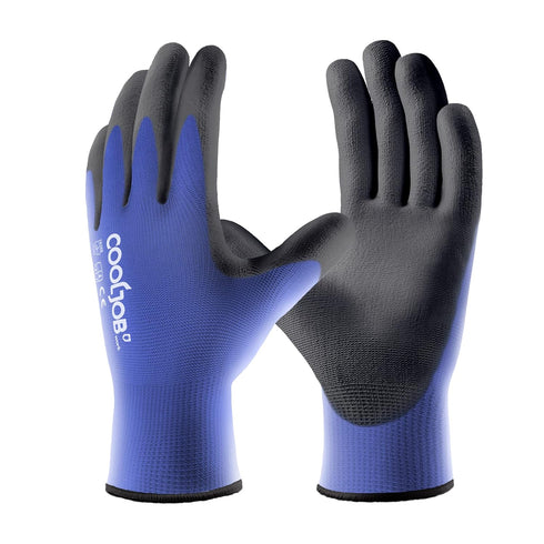 COOLJOB 12/60 Pairs Bulk Safety Work Gloves with Grip, 13 Gauge Ultra-lite PU Dipped Gloves Pack for Gardening, Warehouse Work, Polyurethane Breat...