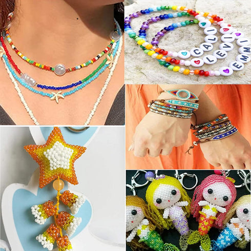 YITOHOP 8800+pcs 4mm 12/0 48 Colors Glass Seed Beads, Charms Bracelet Jewelry Making Beads Kit Gifts for Teen Girls Crafts for Girls Ages 8-12 Bir...