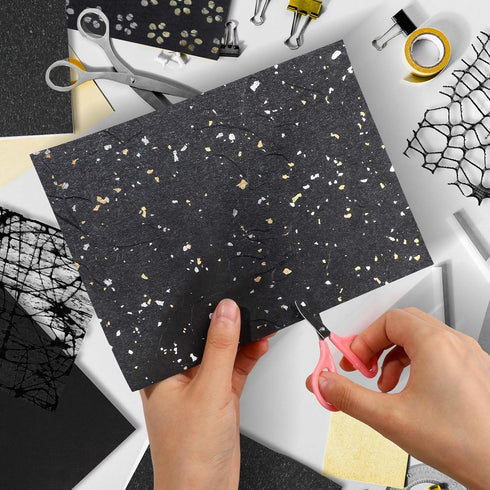 15 Pieces Scrapbook Paper Textured Paper, A5 Mulberry Snow Dot Mesh Fabric Mix Craft Papers Handmade Special Paper for Card Making Decoupage Colla...