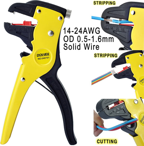 DOWELL Wire Stripping Tool Wire Stripper Cutter 14-24AWG for Flat Ribbon Cable Wire Electrical Automotive Repair HY040701N...