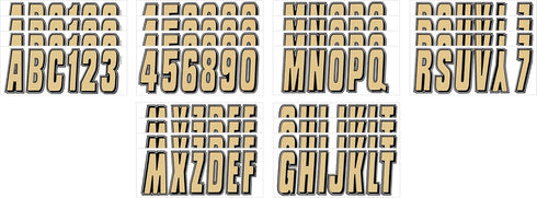 Hardline Products Series 320 Factory Matched 3-Inch Boat & PWC Registration Number Kit, Brown/Black - BRBLK320...