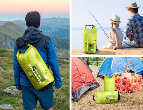 2 pieces Waterproof Dry Bag for Women and Men, 10L Roll Top Waterproof Backpack Sack with Waterproof Phone Case, for Hiking, Backpacking, Kayaking...