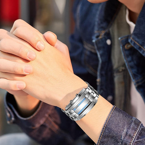 Gosasa Wrist Watches Men's LED Digital Watch Fashion Classic Waterproof Stainless Steel Watches Black...