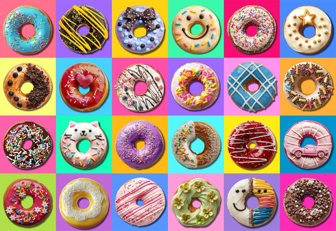 Puzzles for Kids Ages 4-8-10 Boys Girls, Colorful Donuts 100 Piece Puzzle Children Learning Educational Toys Gifts for 4, 5, 6, 7, 8-10 Years Old...