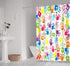 Handprint Bathroom Curtain Watercolor Rainbow Color Bathroom Curtain for Kids Bathroom Curtain, Washable Polyester Fabric Shower Curtains, 72 X 72...