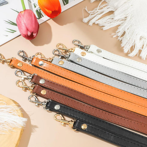 RAYNAG Skinny Leather Purse Strap Replacement - Adjustable Crossbody Strap for Handbags with Silver Hardware, Thin Shoulder Strap, Brown...