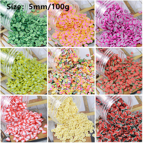100g Fruit Lollipop Ice Cream Flower Slime Charms Resin Flatbacks Polymer Clay Sprinkles Decoration Filler DIY Mud Particles Scrapbook Phone Case ...