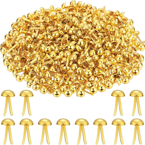 Hotop 500 Pcs Brads for Paper Crafts Metal Round Brass Paper Fasteners for Craft Art Crafting School DIY Supplies(0.24 x 0.47 Inch,Golden)...