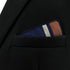 S&W SHLAX&WING Striped Pocket Square for Men Navy Blue with White Brown Stripes Business...