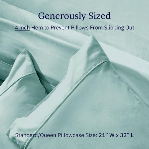 California Design Den Standard Queen Size Pillowcase Set - 400 Thread Count, 100% Cotton Sateen, Set of 2 Pillow Covers, Breathable, Cooling, Soft...