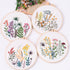 Harimau 4pcs Beginner Embroidery Kit,Flower Pattern,Cross Stitch Kits, Including Stamped Embroidery Cloth with 2 Embroidery Hoops, Multicolor Colo...